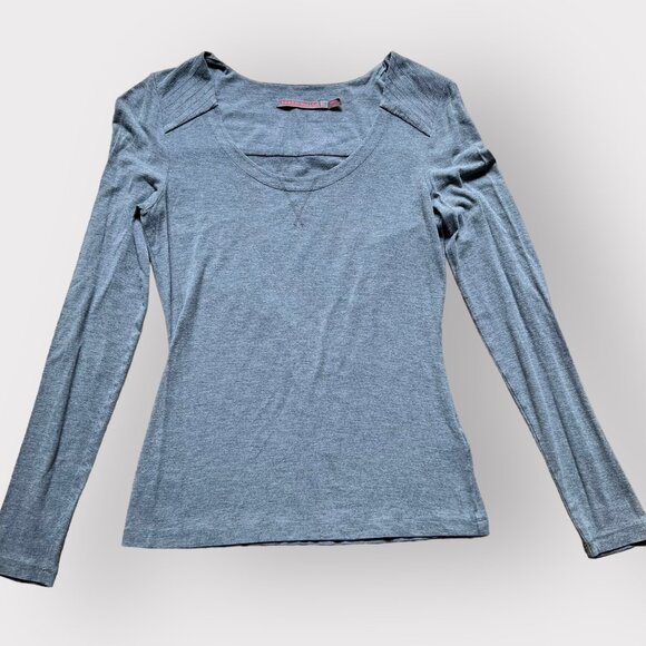 Karen Millen Size 6 Gray Long Sleeve Scoop Neck Shirt - Picture 1 of 8